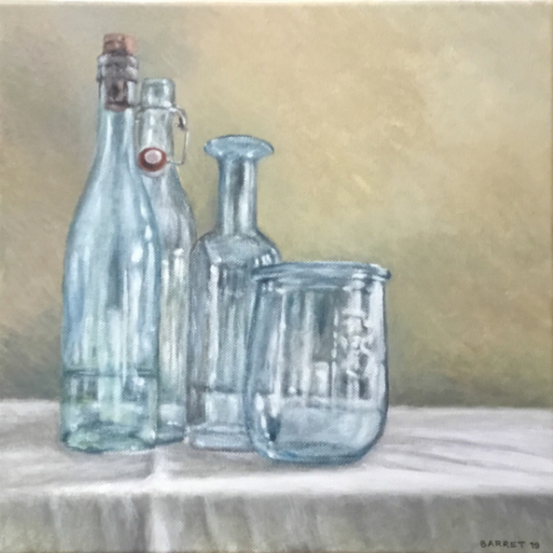 bouteilles, carafe et bocal